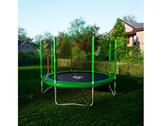 Батут DFC Trampoline Fitness 12FT-TR-LG (3,66 метра) с защитной сеткой зеленый