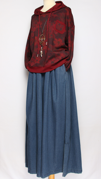 Джемпер ХЛОПОК "Капюшон Размытые цветы" красный, зеленый, синий, вишня до р.50