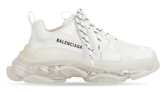 Balenciaga Triple S белые с прозрачной подошвой