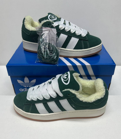 Adidas Campus 00s Dark Green с мехом
