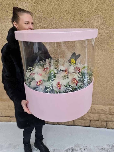 Букет орхидей с бабочкой №83