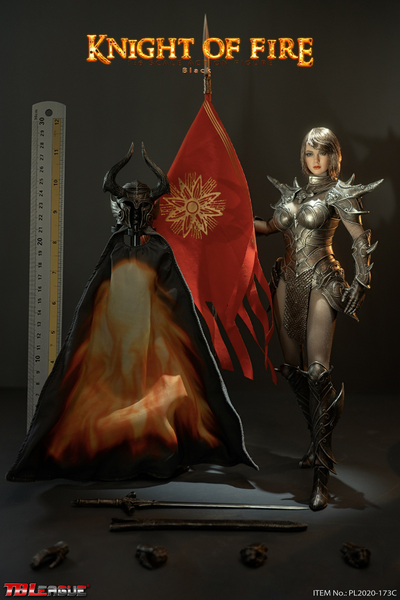 Рыцарь Пламени в черном - Коллекционная ФИГУРКА 1/6 scale Knight of Fire - Black  (PL2020-173C) - TBLeague