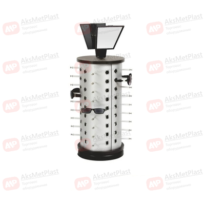 HG739 Стойка для очков настольная на 36 мест, пластиковая, вращающаяся, с зеркалами, без замков h=870 мм