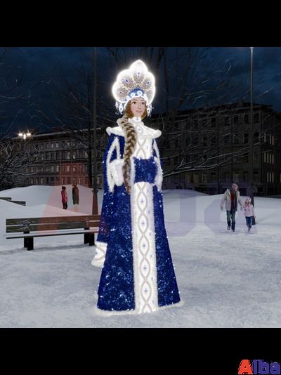 Световая фигура Снегурочка, h=3,38