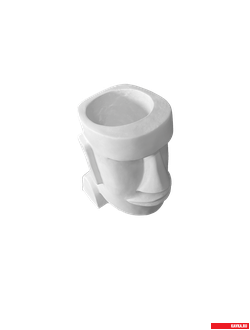 Кашпо "Моаи малый", цв. белый, Н=13см, гипс.