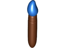 Minifigure, Utensil Paint Brush with Molded Blue Bristles Pattern, Reddish Brown (93552pb06 / 6396678)