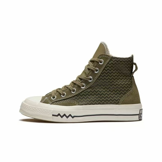 Кеды Converse Chuck Taylor 70 Vltg Suede Overlay Utility Green замшевые зеленые высокие