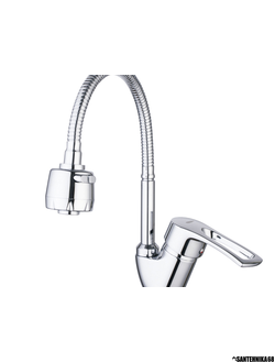 Смеситель для кухни с гибким изливом хром ZERIX YUB 181 REFLECTOR однорычажный