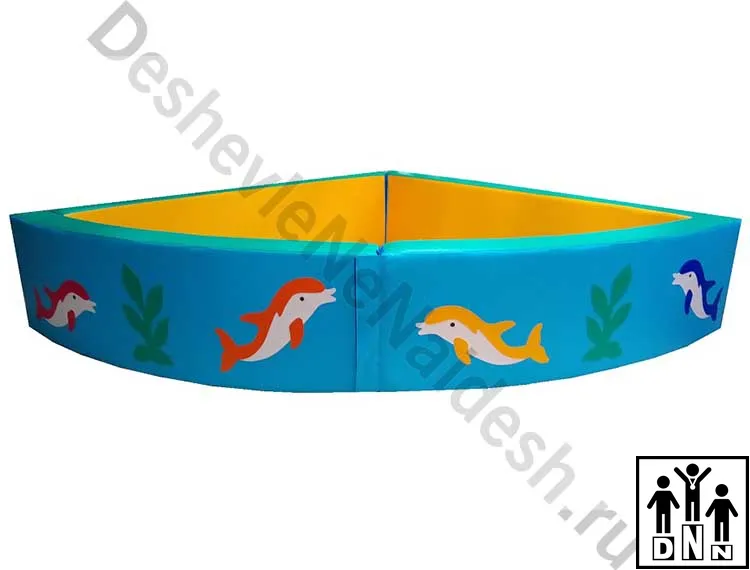 Сухой бассейн угловой Подводный мир голубой разборный