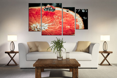 Модульная картина "Капли и цитрус"