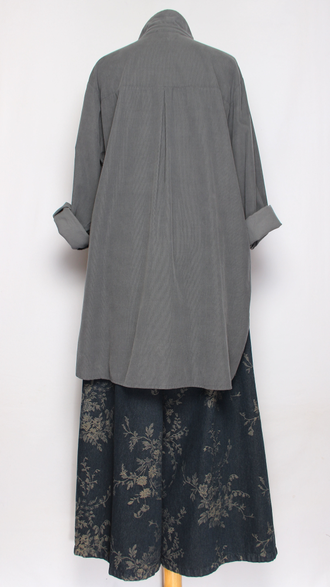 Рубашка вельветовая "АСИММЕТРИЯ" графит до р.52