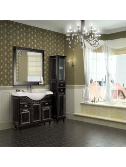 АКВАТОН. Тумба-умывальник "Жерона 105" 1A158601GEM50 черное серебро с раковиной "Лорето 105" 1AX135WBXX000