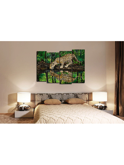 Модульная картина "Хищник на водопое"