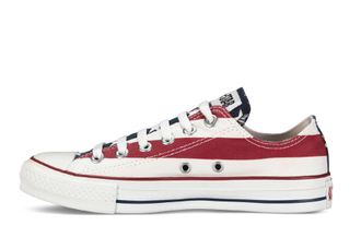 Кеды Converse (Конверс) белые низкие с американским флагом купить в Москве  дешево