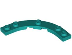 Plate, Round Corner 5 x 5 with 4 x 4 Curved Cutout, Dark Turquoise (80015 / 6377247)