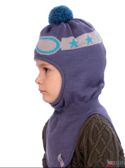 Шапка-шлем  21101-08, цвет джинс,серый, р. 48-50