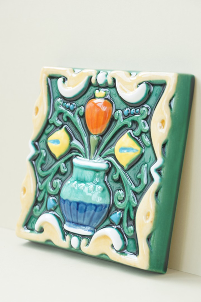 Вазон цветной (керамическая плитка)