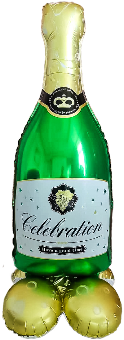 Шар 3D (51''/130 см) Фигура на подставке, Бутылка Шампанское
