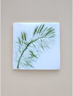 Изразцовая плитка "Цветы на белом" // 10*10