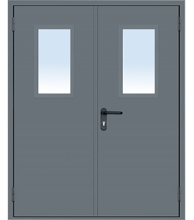 ДВЕРЬ МЕТАЛЛИЧЕСКАЯ ПРОТИВОПОЖАРНАЯ ДПМO-2 остекленная с вентиляционной решеткой