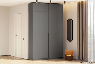 ШК 5 1600 шкаф четырехстворчатый распашной с антресолью Графит