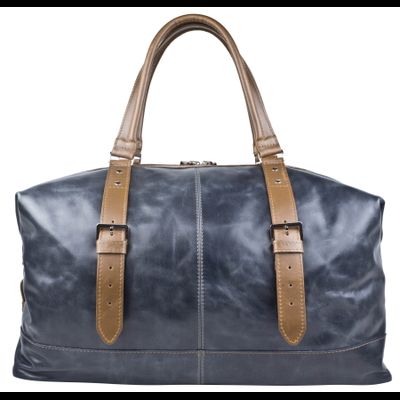 Кожаная дорожная сумка Campora Premium dark blue (арт. 
4019-54)