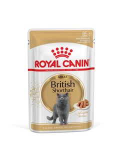Royal Canin (Роял Канин) British Shorthair Adult Влажный корм (пауч) для кошек британской короткошерстной породы старше 12 месяцев, 85 г