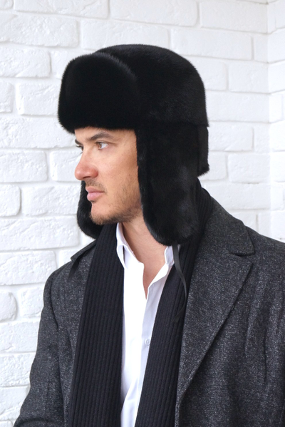 Ушанка "006"  натуральный мех норка