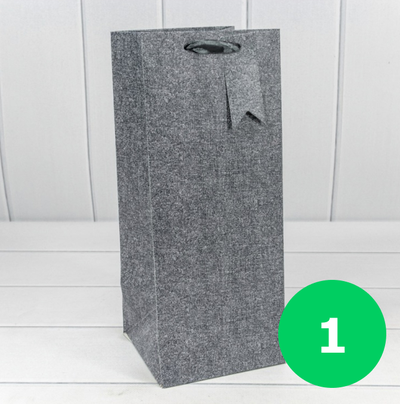 Пакет подарочный с веревочной ручкой д/бут. (микс), 140*140*350мм