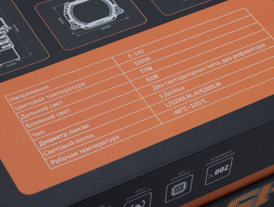 Билед модули Aozoom B-15 2024 (прямоугольные) 3.0 дюйма, 2 чипа, 5500K, 12V, 61W/77W, крепление 3R