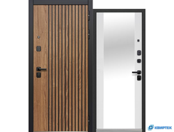 Дверь входная металлическая Luxor 2МДФ Рейка Зеркало купить в Челябинске | КВИРТЕК