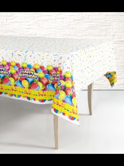 Скатерть п/э "С Днем Рождения" 120*180см