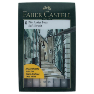 Набор капиллярных ручек Faber-Castell Pitt Artist Pen Soft Brush 8 цветов, 167808