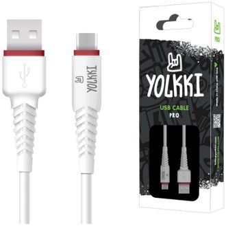 Кабель USB - TYPE-C YOLKKI Pro 04 NEW box (1м) /max 2,1A/