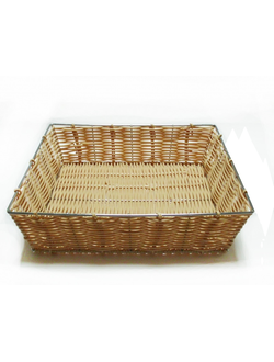 Корзина для хлеба прямоуг. 32,5*26,5*8 см. бежевая полиротанг