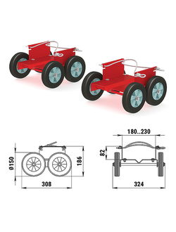 Комплект подставок-шасси под лыжу снегохода TM 100107T (223005Т)