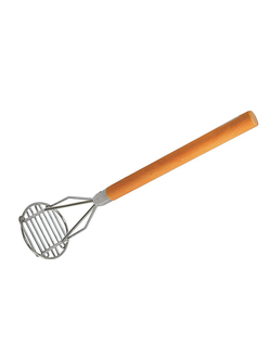 Картофелемялка с деревянной ручкой h 45 см, d 11,5 см, нержавеющая сталь