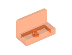 Panel 1 x 2 x 1 with Rounded Corners, Trans-Neon Orange (4865b / 6127431 / 6246895)
