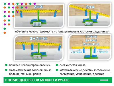 Весы математические с заданиями. Набор игровой.