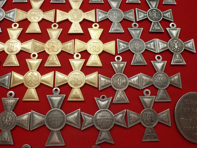 Коллекция Георгиевских крестов и редких царских медалей - 47 штук без повторов!