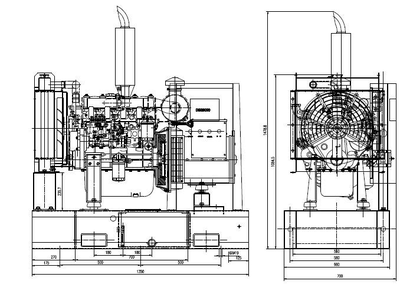 Индустриальный дизель генератор WPG16.5F1, 12 кВт схема
