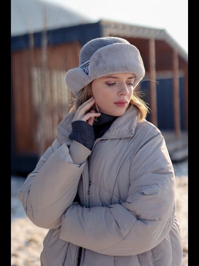 Зимняя шляпка с отворотом Марта