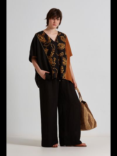 Комбинированная легкая летняя блуза