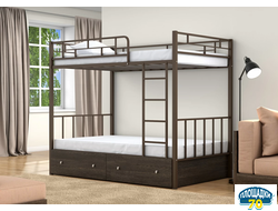 Двухъярусная кровать Валенсия 120 Коричневый ящики венге