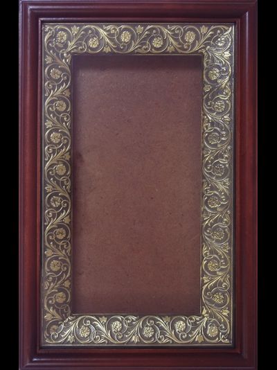 Киот деревянный с басменной рамой для иконы формата 13х25см