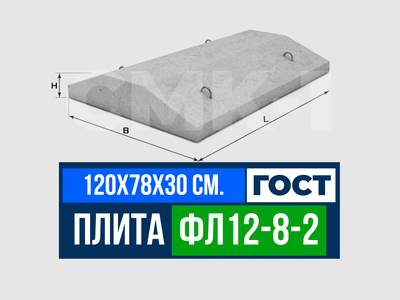 Фундаментная плита ФЛ 12-8-2 ГОСТ 13580-85