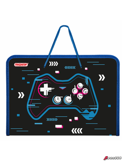 Папка для труда на молнии с ручками ПИФАГОР А4, 1 отделение, пластик, органайзер, «Lucky gamer». 273390