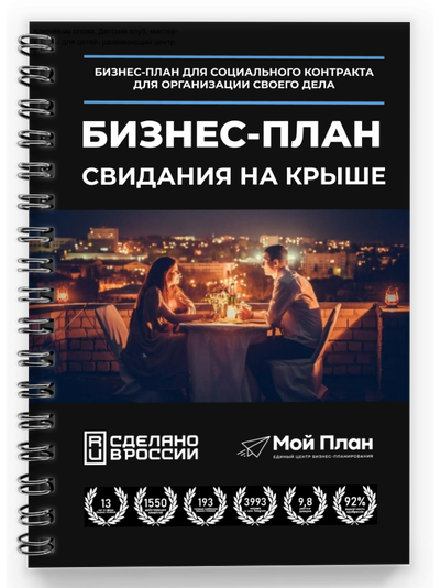 Бизнес-план для соцконтракта. Ниша: Свидание на крыше. Форма: ИП. Выплата: 250 — 350.000₽