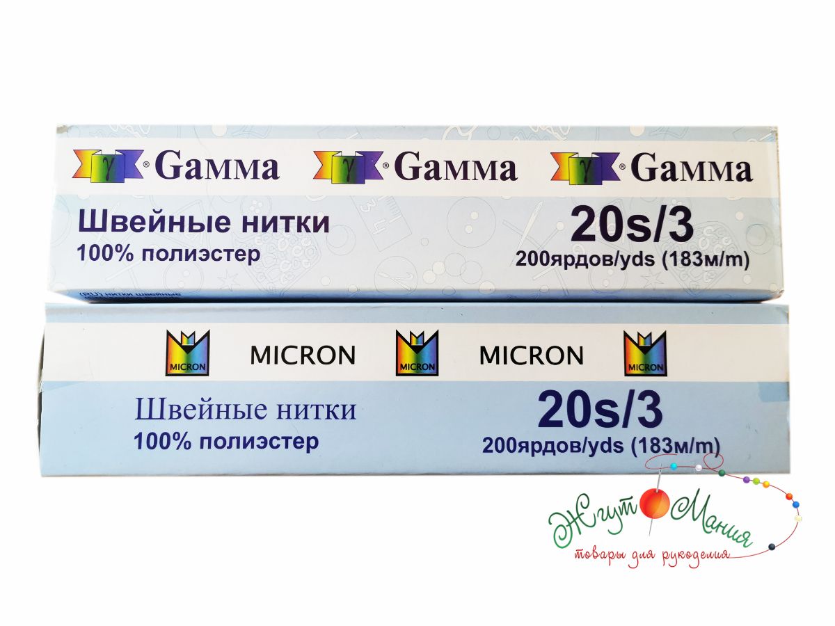 Купить джинсовые нитки Micron Gamma / Микрон Гамма 20s/3 200 ярдов белый