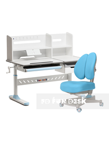 Комплект стол-трансформер FunDesk Fiore II Blue + эргономичное кресло FunDesk Contento Blue